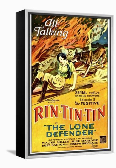 THE LONE DEFENDER, from left: June Marlowe, Rin-Tin-Tin in 'Episode 2: The Fugitive', 1930.-null-Framed Stretched Canvas