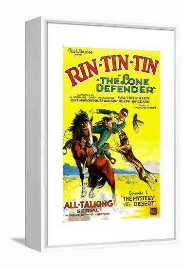 THE LONE DEFENDER, right: Rin-Tin-Tin in 'Chapter 1: The Mystery of the Desert', 1930-null-Framed Stretched Canvas