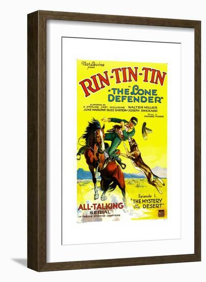THE LONE DEFENDER, right: Rin-Tin-Tin in 'Chapter 1: The Mystery of the Desert', 1930-null-Framed Premium Giclee Print