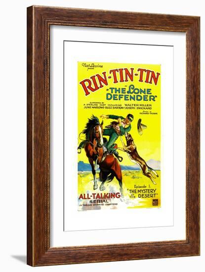 THE LONE DEFENDER, right: Rin-Tin-Tin in 'Chapter 1: The Mystery of the Desert', 1930-null-Framed Premium Giclee Print