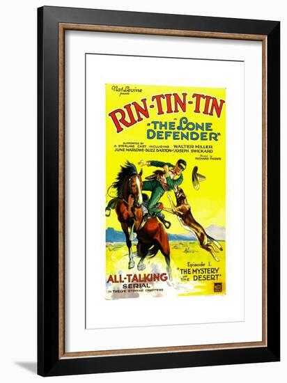 THE LONE DEFENDER, right: Rin-Tin-Tin in 'Chapter 1: The Mystery of the Desert', 1930-null-Framed Premium Giclee Print