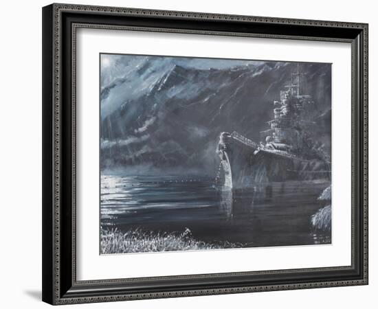 The Lone Queen of the North, Tirpitz, Norway 1944-Vincent Booth-Framed Giclee Print