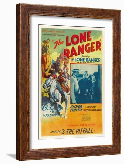 The Lone Ranger, Lee Powell,, Chief Thundercloud, in 'Episode 3: the Pitfall', 1938, Serial-null-Framed Premium Giclee Print