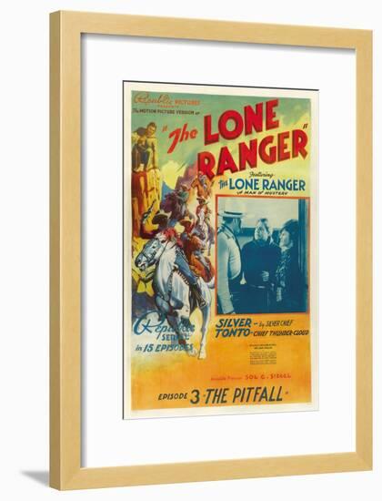 The Lone Ranger, Lee Powell,, Chief Thundercloud, in 'Episode 3: the Pitfall', 1938, Serial-null-Framed Art Print