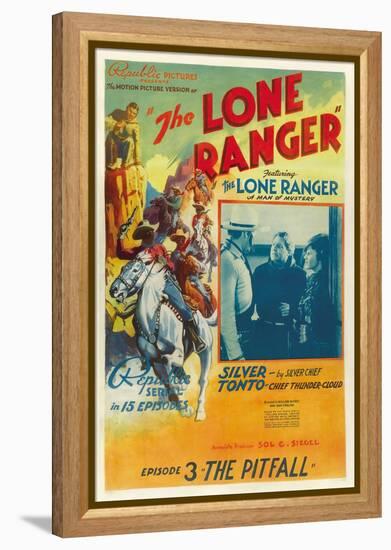 The Lone Ranger, Lee Powell,, Chief Thundercloud, in 'Episode 3: the Pitfall', 1938, Serial-null-Framed Stretched Canvas