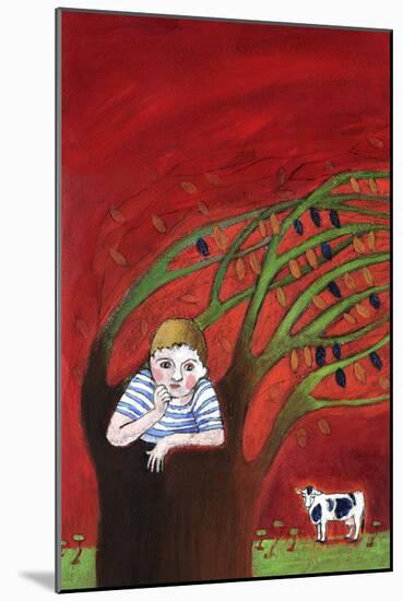 The Loneliness of an Orphan Child, Alone in a Tree, the Wind in the Branches Illustration 2013-Patrizia La Porta-Mounted Giclee Print