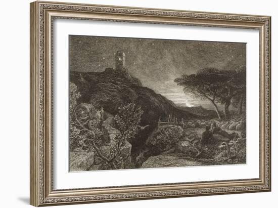 The Lonely Tower, 1879 (Etching)-Samuel Palmer-Framed Giclee Print