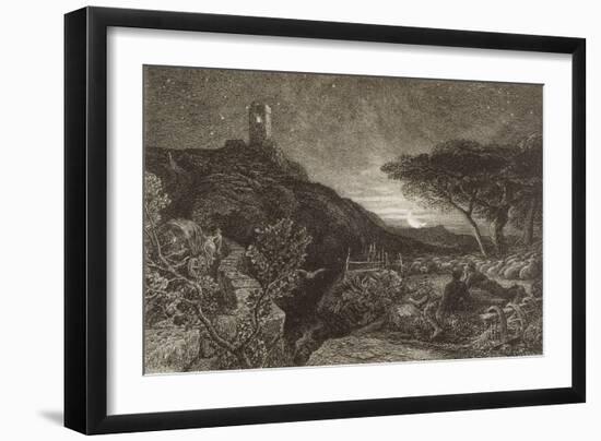 The Lonely Tower, 1879 (Etching)-Samuel Palmer-Framed Giclee Print