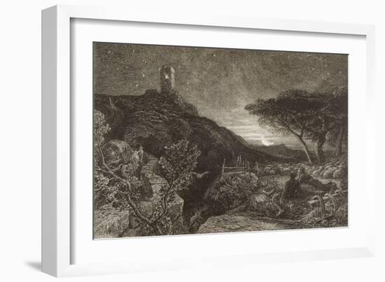 The Lonely Tower, 1879 (Etching)-Samuel Palmer-Framed Giclee Print