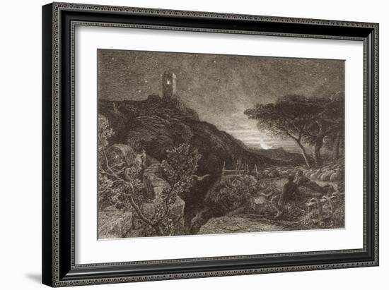 The Lonely Tower, 1879 (Etching)-Samuel Palmer-Framed Giclee Print