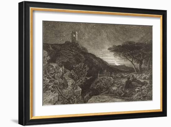 The Lonely Tower, 1879 (Etching)-Samuel Palmer-Framed Giclee Print