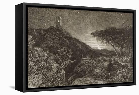 The Lonely Tower, 1879 (Etching)-Samuel Palmer-Framed Premier Image Canvas