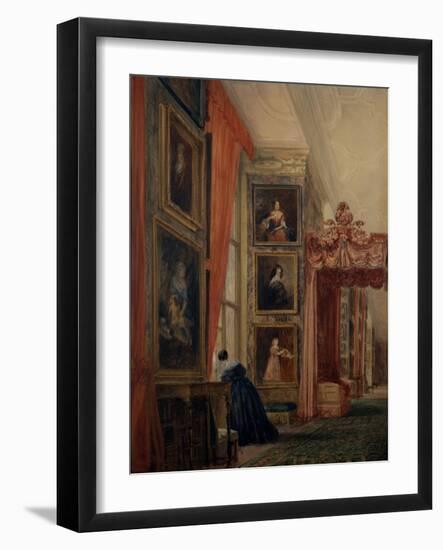 The Long Gallery at Hardwick-David Cox-Framed Giclee Print