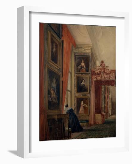 The Long Gallery at Hardwick-David Cox-Framed Giclee Print