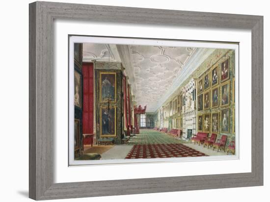 The Long Gallery, Hardwick, 1828-William Henry Hunt-Framed Giclee Print