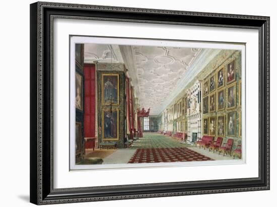 The Long Gallery, Hardwick, 1828-William Henry Hunt-Framed Giclee Print