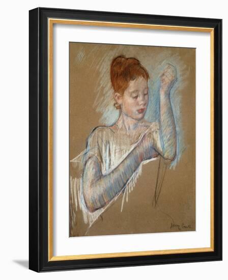 The Long Gloves-Mary Cassatt-Framed Giclee Print