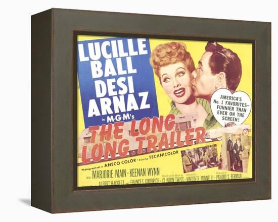 The Long, Long Trailer, Lucille Ball, Desi Arnaz on title lobbycard, 1954-null-Framed Stretched Canvas