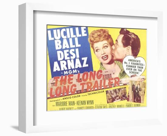 The Long, Long Trailer, Lucille Ball, Desi Arnaz on title lobbycard, 1954-null-Framed Premium Giclee Print