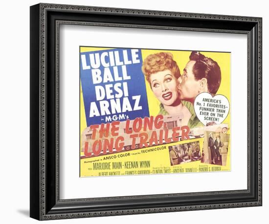 The Long, Long Trailer, Lucille Ball, Desi Arnaz on title lobbycard, 1954-null-Framed Premium Giclee Print