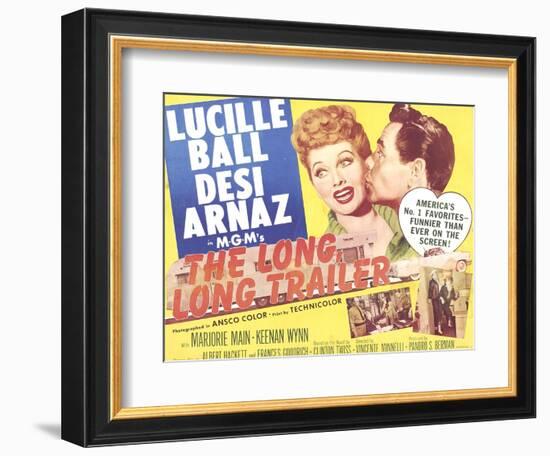 The Long, Long Trailer, Lucille Ball, Desi Arnaz on title lobbycard, 1954-null-Framed Premium Giclee Print