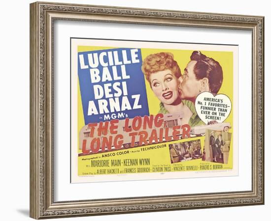 The Long Long Trailer, UK Movie Poster, 1954-null-Framed Art Print