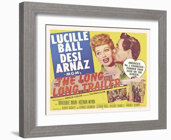 The Long Long Trailer, UK Movie Poster, 1954-null-Framed Art Print