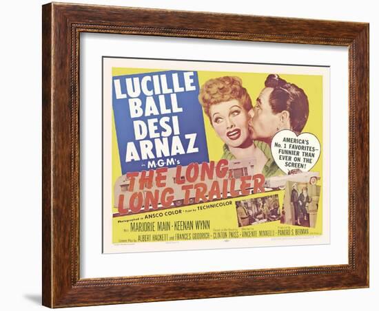 The Long Long Trailer, UK Movie Poster, 1954-null-Framed Art Print