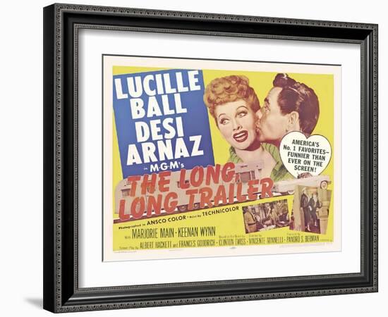 The Long Long Trailer, UK Movie Poster, 1954-null-Framed Art Print