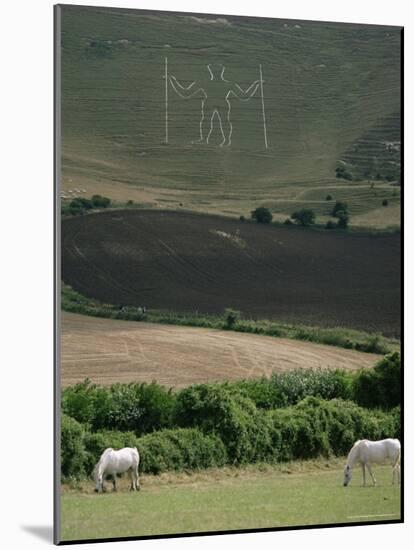 The Long Man, Wilmington, East Sussex, England, United Kingdom-Walter Rawlings-Mounted Photographic Print