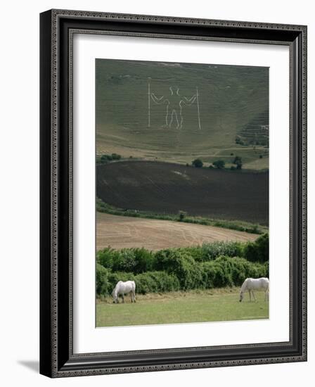 The Long Man, Wilmington, East Sussex, England, United Kingdom-Walter Rawlings-Framed Photographic Print