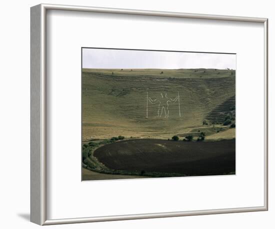 The Long Man, Wilmington, East Sussex, England, United Kingdom-Walter Rawlings-Framed Photographic Print