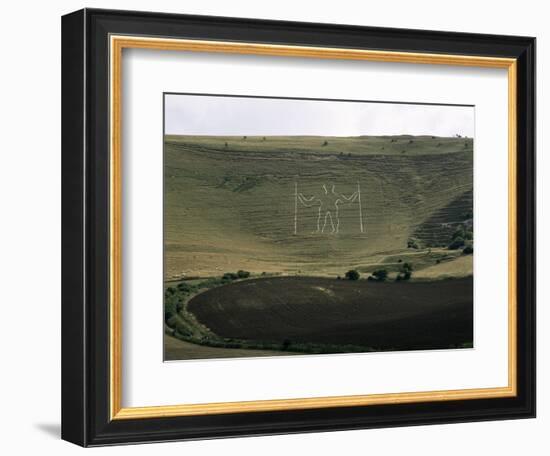 The Long Man, Wilmington, East Sussex, England, United Kingdom-Walter Rawlings-Framed Photographic Print