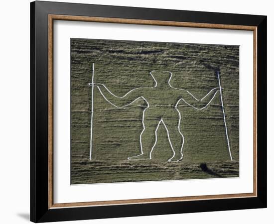 The Long Man, Wilmington Hill, Near Wilmington, South Downs, Sussex, England, United Kingdom-Ian Griffiths-Framed Photographic Print