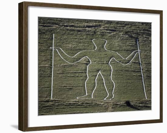 The Long Man, Wilmington Hill, Near Wilmington, South Downs, Sussex, England, United Kingdom-Ian Griffiths-Framed Photographic Print