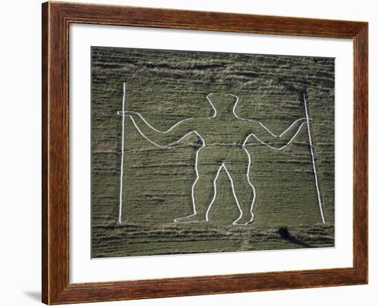 The Long Man, Wilmington Hill, Near Wilmington, South Downs, Sussex, England, United Kingdom-Ian Griffiths-Framed Photographic Print