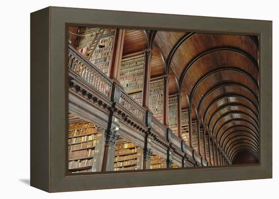 The Long Room in the library of Trinity College, Dublin, Republic of Ireland, Europe-Nigel Hicks-Framed Premier Image Canvas