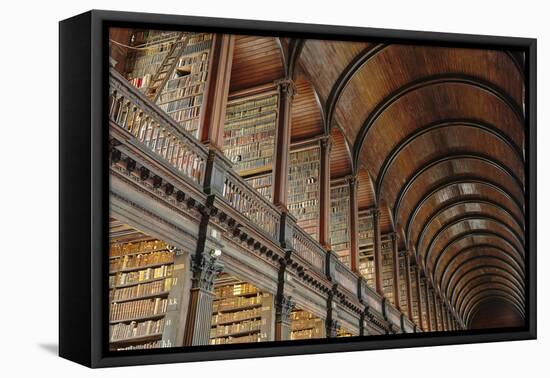 The Long Room in the library of Trinity College, Dublin, Republic of Ireland, Europe-Nigel Hicks-Framed Premier Image Canvas