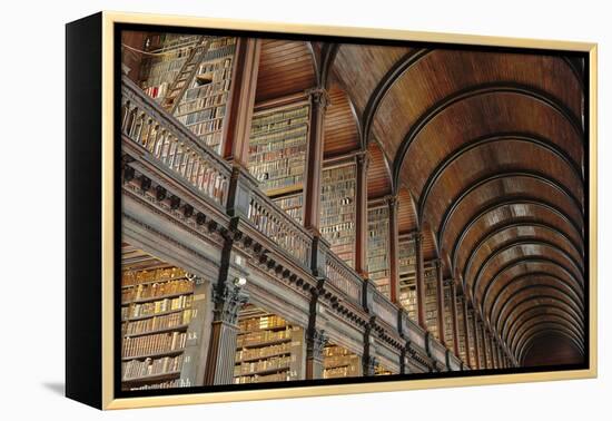 The Long Room in the library of Trinity College, Dublin, Republic of Ireland, Europe-Nigel Hicks-Framed Premier Image Canvas