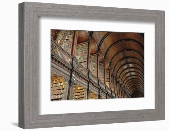 The Long Room in the library of Trinity College, Dublin, Republic of Ireland, Europe-Nigel Hicks-Framed Photographic Print