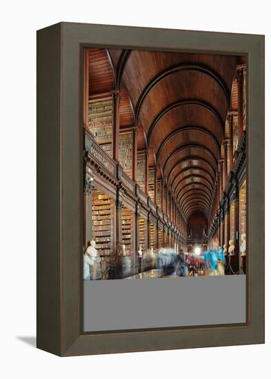 The Long Room in the library of Trinity College, Dublin, Republic of Ireland, Europe-Nigel Hicks-Framed Premier Image Canvas