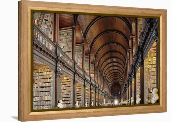 The Long Room in the library of Trinity College, Dublin, Republic of Ireland, Europe-Nigel Hicks-Framed Premier Image Canvas