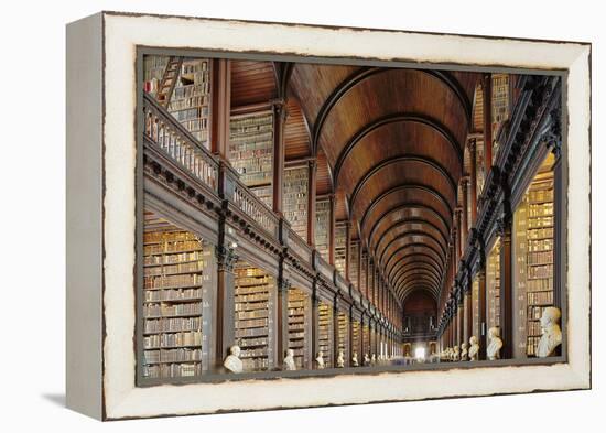 The Long Room in the library of Trinity College, Dublin, Republic of Ireland, Europe-Nigel Hicks-Framed Premier Image Canvas