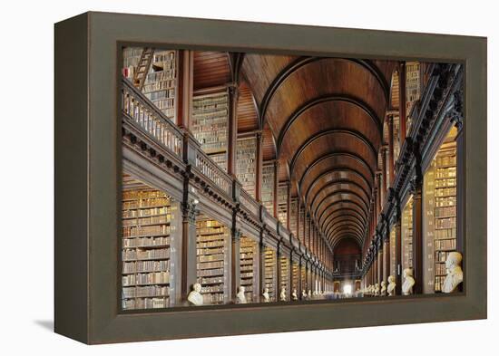 The Long Room in the library of Trinity College, Dublin, Republic of Ireland, Europe-Nigel Hicks-Framed Premier Image Canvas