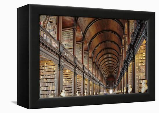 The Long Room in the library of Trinity College, Dublin, Republic of Ireland, Europe-Nigel Hicks-Framed Premier Image Canvas