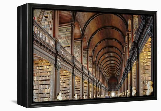 The Long Room in the library of Trinity College, Dublin, Republic of Ireland, Europe-Nigel Hicks-Framed Premier Image Canvas