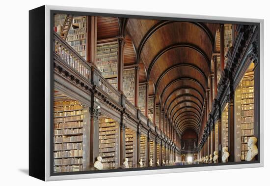 The Long Room in the library of Trinity College, Dublin, Republic of Ireland, Europe-Nigel Hicks-Framed Premier Image Canvas