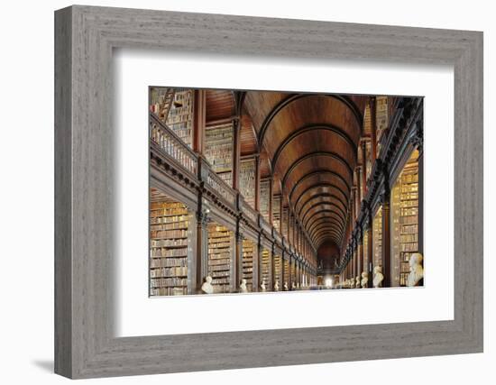 The Long Room in the library of Trinity College, Dublin, Republic of Ireland, Europe-Nigel Hicks-Framed Photographic Print