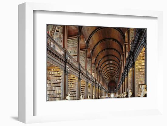 The Long Room in the library of Trinity College, Dublin, Republic of Ireland, Europe-Nigel Hicks-Framed Photographic Print