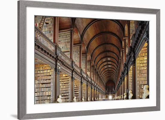 The Long Room in the library of Trinity College, Dublin, Republic of Ireland, Europe-Nigel Hicks-Framed Photographic Print